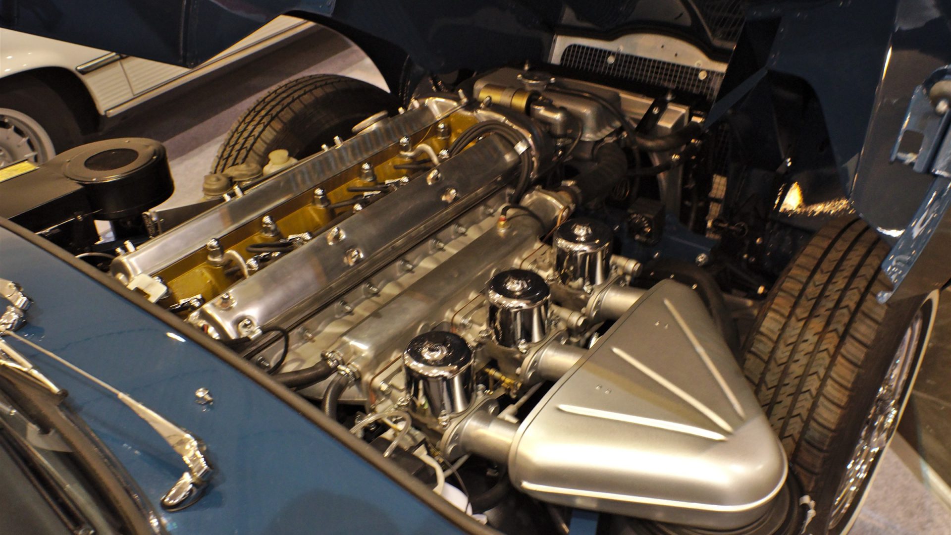 Jaguar E-Type XK inline-six engine bay