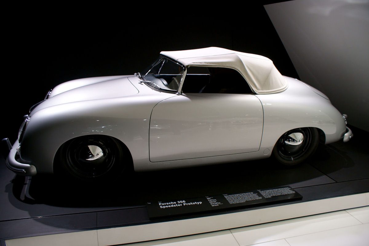 Porsche 356 Speedster Prototyp on display at the Porsche Museum
